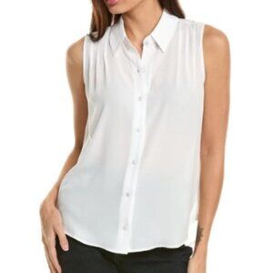 NEW CAbi White Poetry Sleeveless Top Blouse Sz Large L
